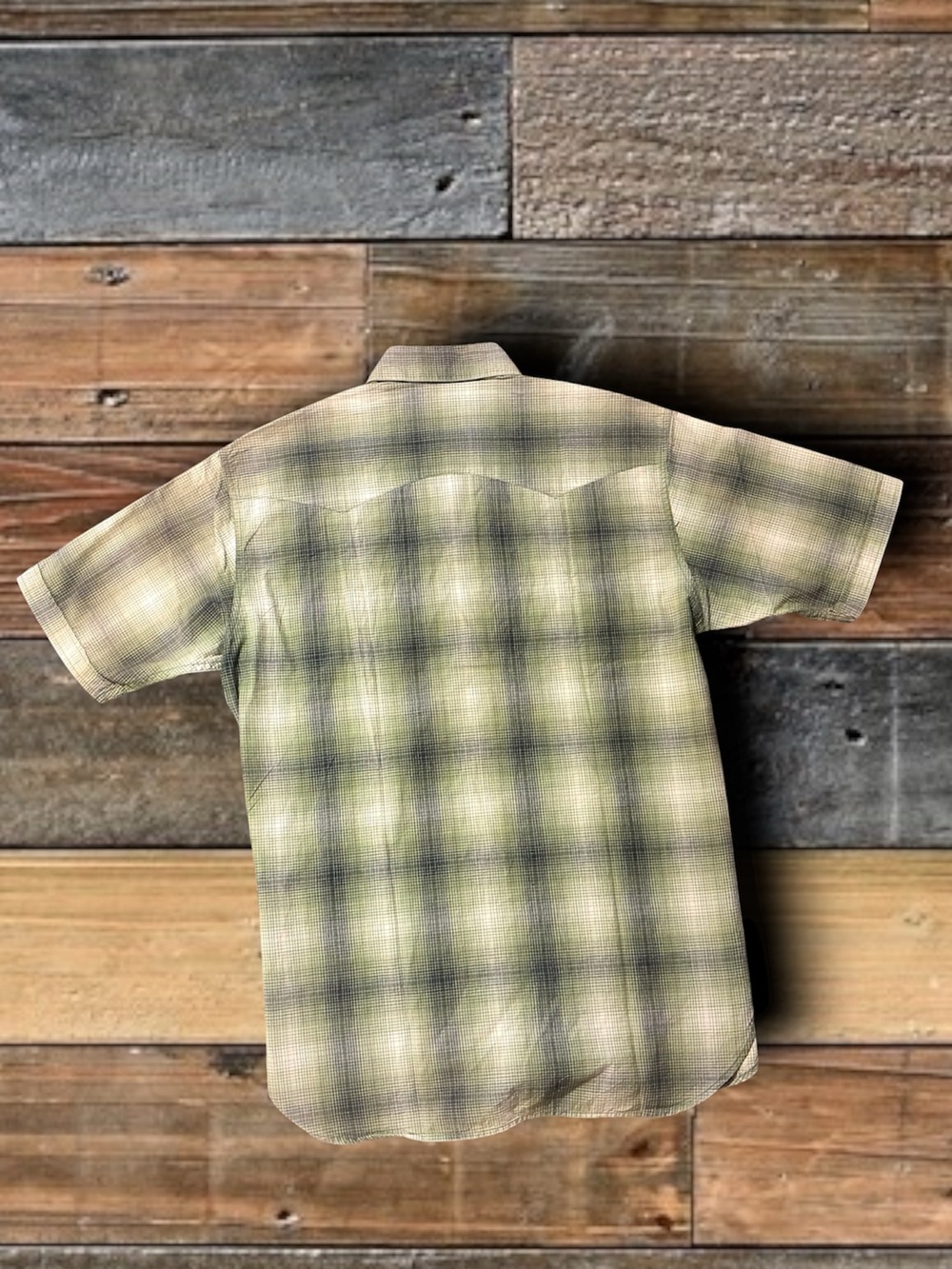 SUGAR CANE TOYO ENTERPRISE SHADOW PLAID WESTERN SHIRT- SIZE LARGE - Picture 2 of 11